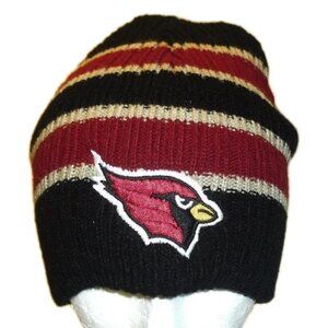 Arizona Cardinals Mens Adult Striped Black Beanie Winter Hat Cap New Nfl